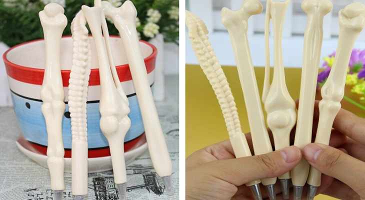 шариковые ручки в форме человеческих костей